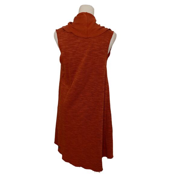 Matilda Jane Size XS Pumpkin Orange Run Through Sweater Open Vest Drape Collar - Picture 6 of 6